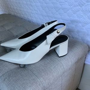 Beautiful white Zara sling backs size 10.